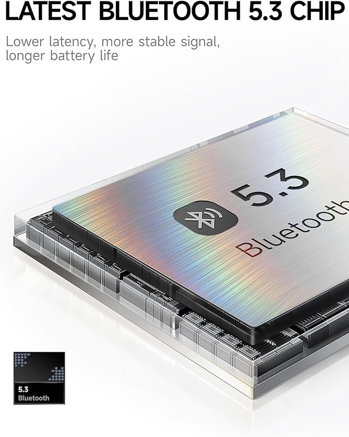 Picun B8 Headphones Wireless Bluetooth, 120H Bluetooth Headphone Over Ear with 3EQ Music Modes, Hands-Free Calls, Deep Bass Headphones for Travel Home Office Cellphone PC (Pink)