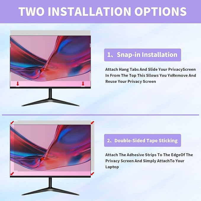 [3 Pack] Computer Privacy Screen 24 Inch for 16:9 Widescreen Monitor, Removable Eye Protection Anti Glare Blue Light Computer Screen Privacy Shield, Data Confidentiality Shield Privacy Screen 24 in