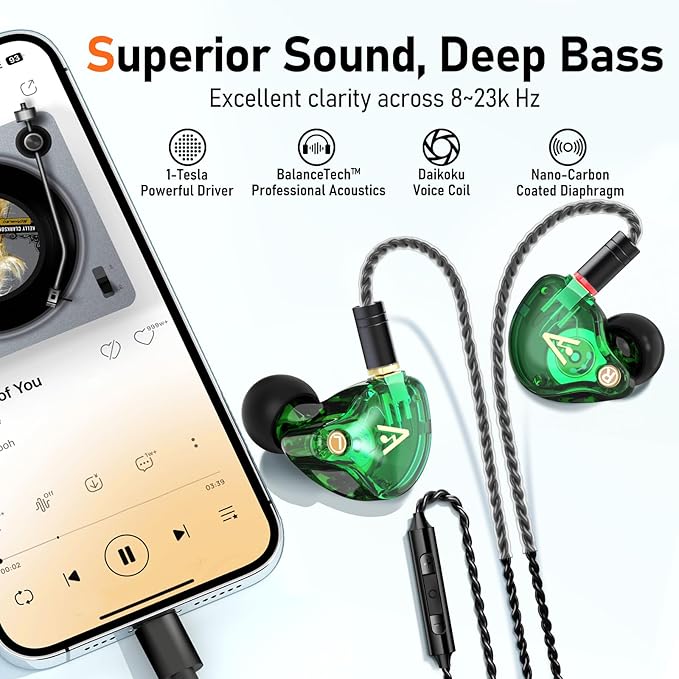 Vibes 202MC USB-C Wired Earbuds - HiFi in Ear Monitor Headphones - Noise Isolating Ear Buds w/ Mic - Clear Sound, Deep Bass & Comfort-Fit Earphones - MMCX to USBC, Silver Plated Cord, Carrying Case