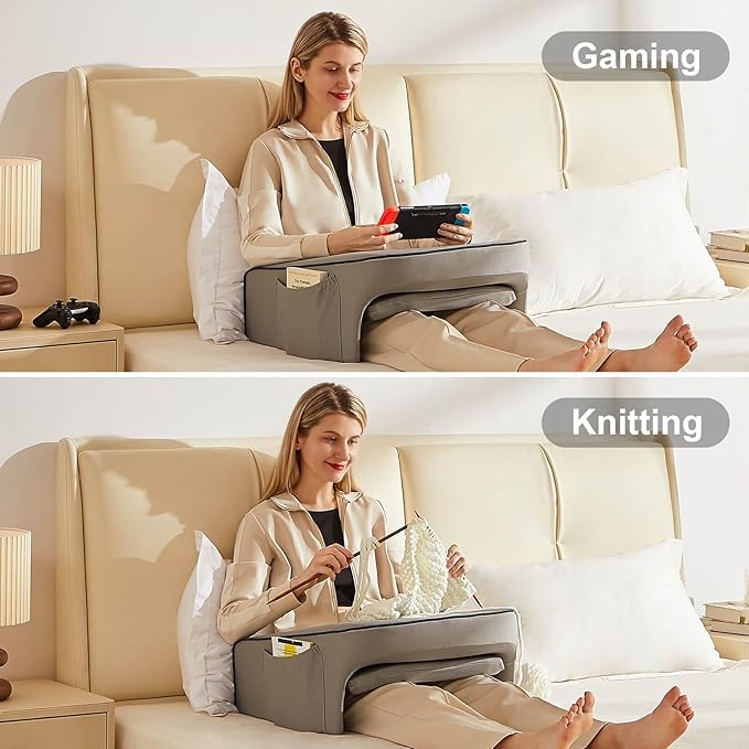Lap Desk, Reading Pillow, Work Pillow for Bed, Arm Pillows for Adults, Reading Lap Pillow, Memory Foam Pillow for Reading, Crocheting in Bed Couch