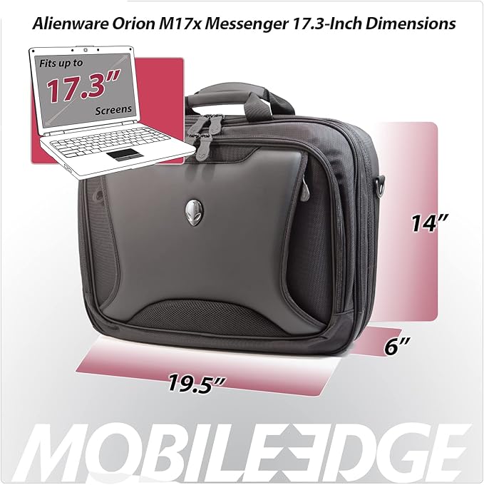 Mobile Edge Orion 2.0 Messenger Bag, Specifically Designed for Alienware Gaming Laptops 17" - Checkpoint Friendly, ME-AWMC2.0