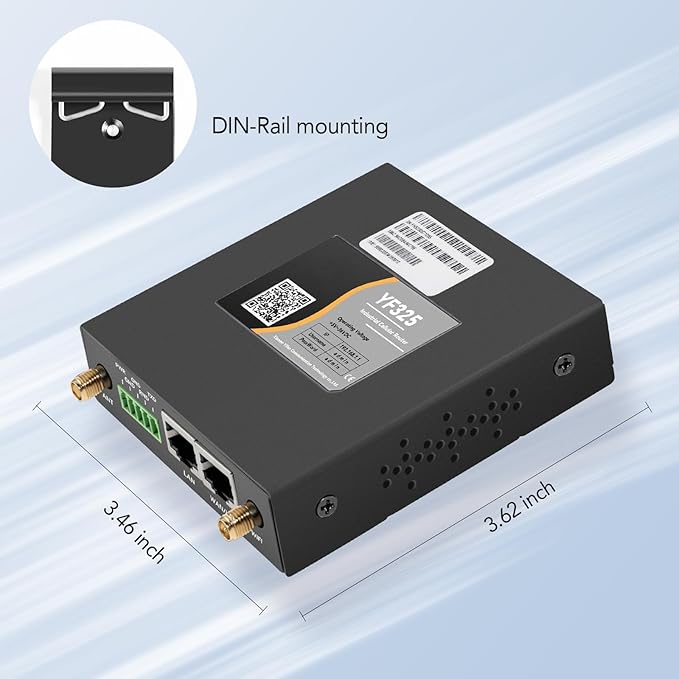 4G VPN Router, Industrial 4G LTE Router Yeacomm YF325 WiFi Modem Unlocked with Dual Sim Card Slot, RS232, External Antenna Cellular Modem in North/South America, NOT for Verizon