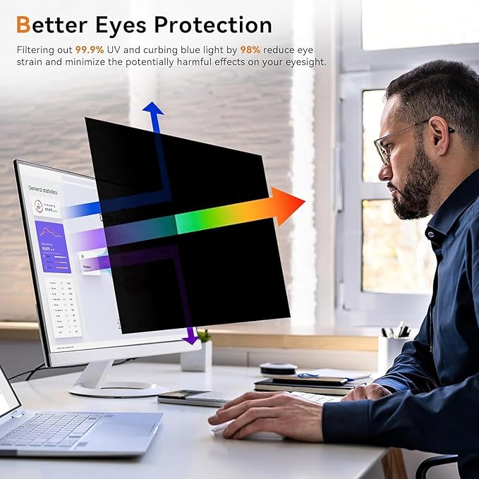 [5-Pack] 32 Inch Computer Privacy Screen for 16:9 Widescreen Monitor, Anti Glare Anti-UV Eye Protection Desktop PC LED Monitor Filter, Removable Anti-Scratch Screen Film 32in