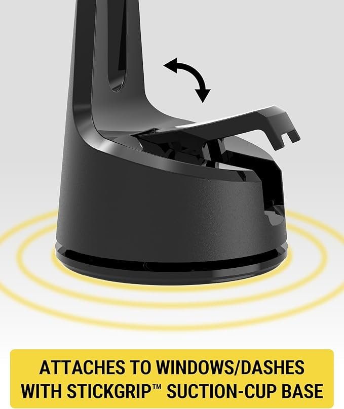 Scosche MPQMWD Charge Pro Qi2 MagSafe Charger Car Mount, 15W Fast Magnetic Wireless Charging Suction Cup Phone Holder for Dashboard/Windshield Compatible with iPhone 16/15/14/13/12 Pro Max Plus, S25