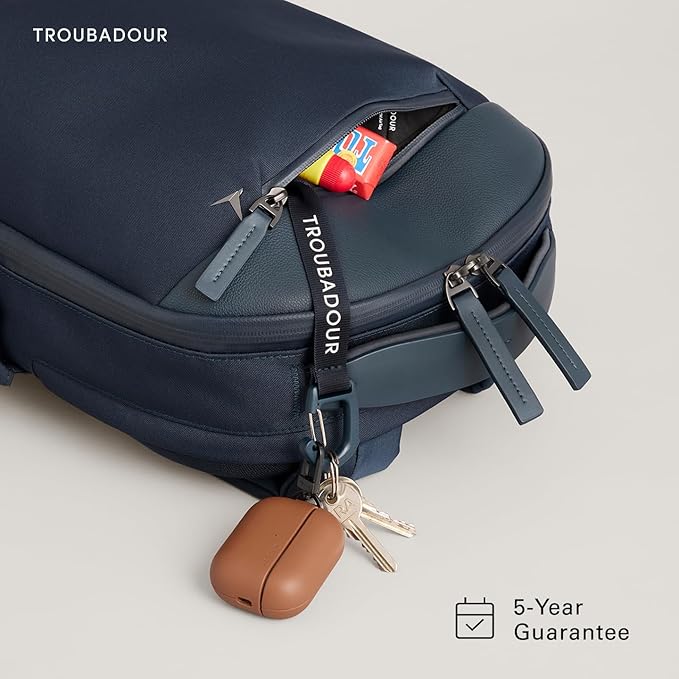 Troubadour Apex 4.0 Compact - 16L Premium Laptop Backpack - Ergonomic & Water Resistant - Designed for Work and Travel - Ink Blue