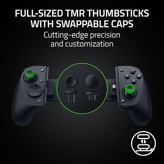 Razer Kishi V3 Pro Gaming Controller for iPhone 15 & 16, Android & iPad mini up to 8": Full Sized TMR Thumbsticks - Dual Back Buttons - Wired & Remote Play for PC - Haptics - 3 Free Months of Apple Arcade