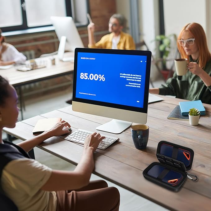 Case Compatible with SanDisk Extreme Pro/for SanDisk Portable SSD 1TB 2TB 4TB 500GB/ for Crucial X10 X9 External Solid State Drive, Travel Storage Bag for Memory Card SD Card - Black (Box Only)