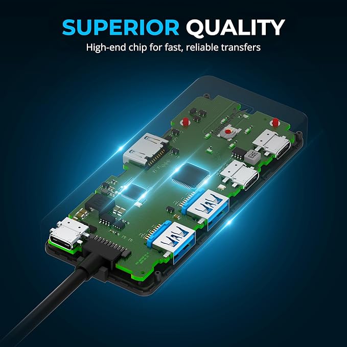 SABRENT USB Type-C 5-Port Hub with 10Gbps USB 3.2 Ports, 4K@60Hz HDMI, 100W PD Input, 80W Charging, 2X USB-A, 2X USB-C, Compact Aluminum Dock for Laptop Tablet Smartphone – HDR/HDCP (HB-TG5P)