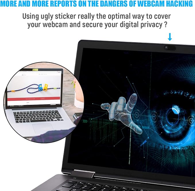 Camera Cover Slide, 0.028 Inch Ultra-Thin Phone Camera Cover, Computer Camera Cover Slide for MacBook, iMac, Laptop Desktop, Pc, iPad, iPhone, Smartphone Protect Visual Privacy Security (Black-3 Pack)