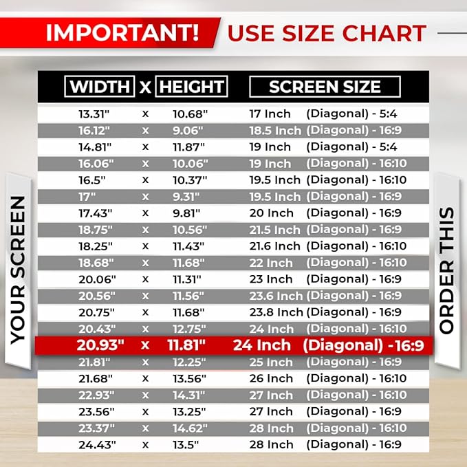 24 Inch 16:9 [2 Pack] Computer Privacy Screen Filter for Monitor - Privacy Shield and Anti-Glare Protector