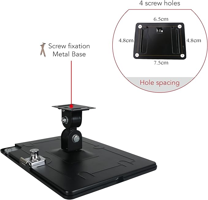 WeSTRUGGLEOn Wall Mount Bracket for 12.9" iPad Pro (6,5,4,3th,Gen.),Excluding 12.9" iPad Pro (1,2th,Gen.),with Anti Theft Security Lock &Key, Rotate Design Arbitrary Adjustment,Metal,(Black)