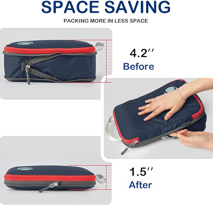 Cipway Compression Packing Cubes, Ultralight Luggage Organizer Bags, Travel Essentials for Carry on Suitcase (3 Piece,Blue)