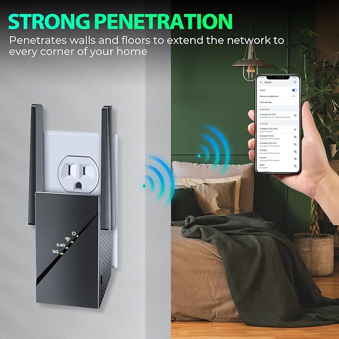 2025 WiFi 6 Extender Internet Booster for Home, Longest Range up to 18k sq. ft, 3Gbps Dual Band Faster Speed Access Point, Wireless Internet Repeater with Gigabit Ethernet Port, Mesh WiFi, 1-Tap Setup