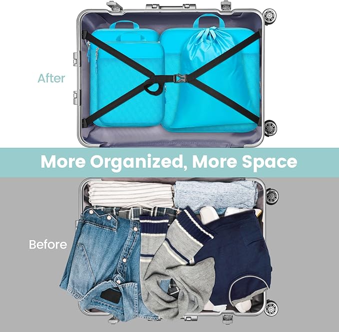 Cambond Compression Packing Cubes for Travel Women - Travel Bags Luggage Organizers Travel Essentials Compression Cubes for Travel Carry on Suitcases Organizer