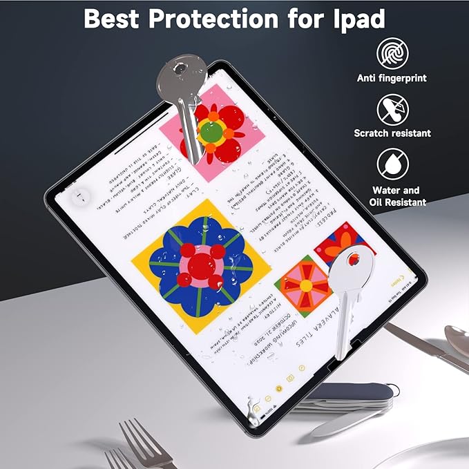 2 Pack Screen Protector for iPad Pro 11 (2021/2020/2018) & iPad Air 5/4 (2022/2020), Ultra HD, Anti Glare, Anti Scratch