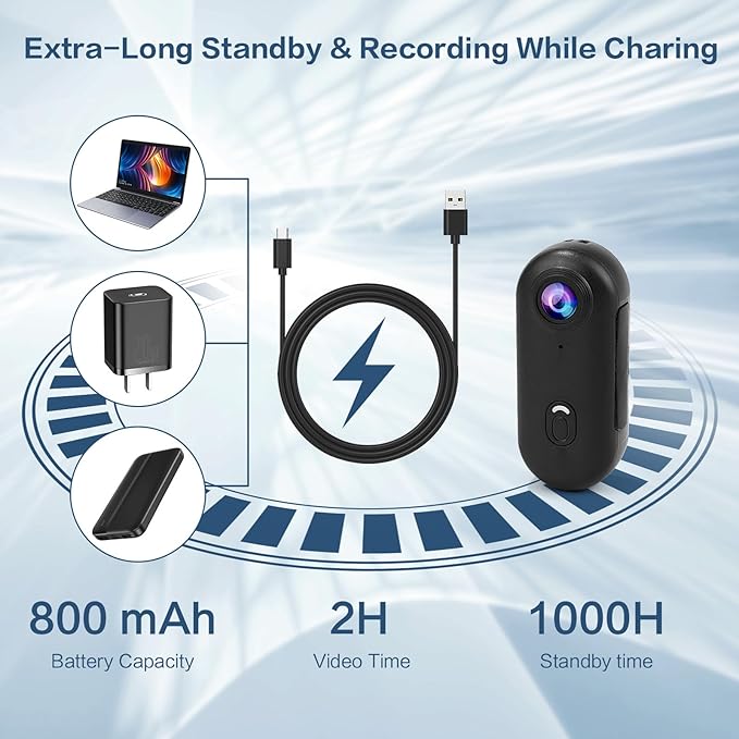 Li&Lu 4K Thumb Action Camera, Sports & Action Video Cameras Portable for Cycling, Motorcycle (with 64G-Card, Black)