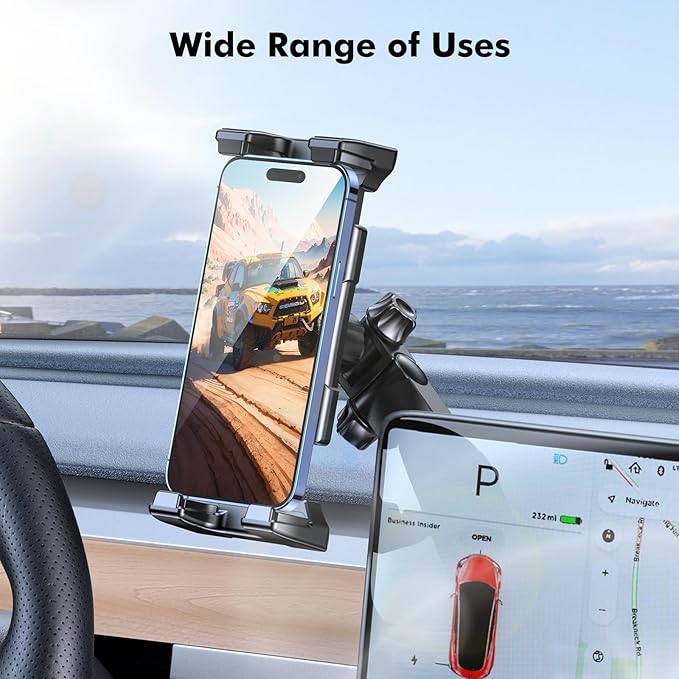 OHLPRO Tablet Holder for Car with 3M Adhesive, 360° Rotation Adjustable iPad Car Mount, Universal for Windshield and Dashboard Stand, Compatible with iPad/mini Samsung Galaxy 5"-13" Tablet, Android