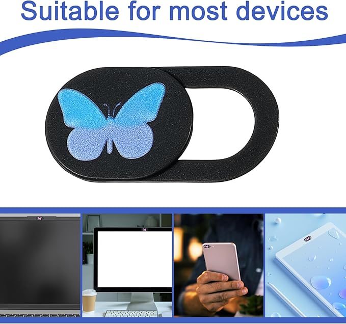 6 Pcs Webcam Cover Slide Butterfly Design Ultra-Thin Laptop Camera Cover Slide Web Cam Privacy Blocker for Laptop Desktop Computer Smartphone Tablet to Protect Your Privacy and Security