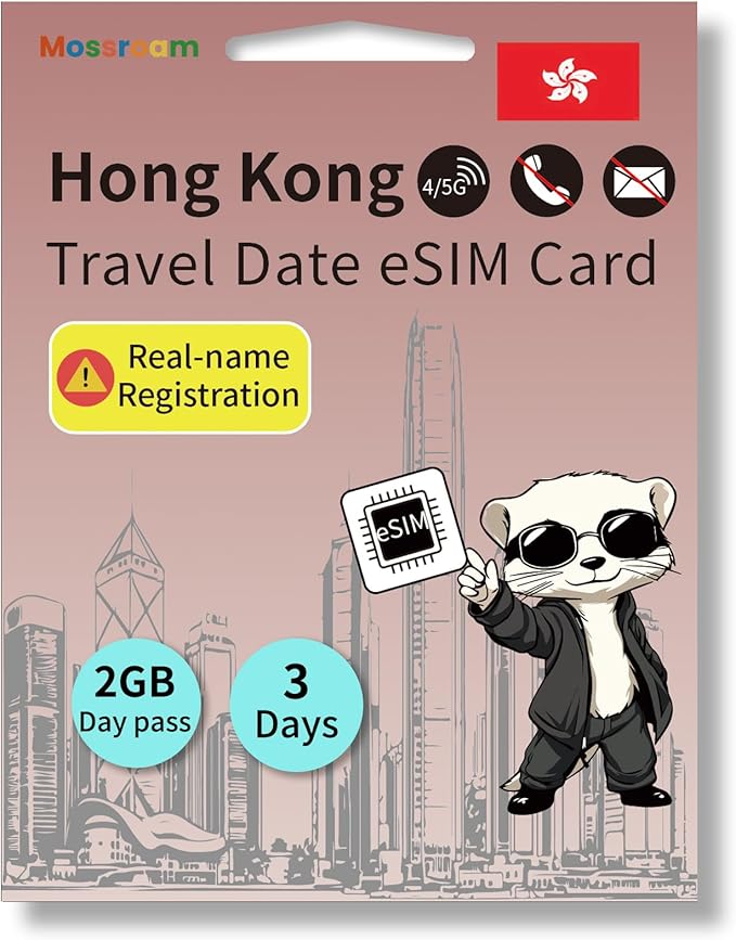 Hong Kong eSIM Data Card – 4G LTE High-Speed Internet | Instant Activation | No Physical SIM Required | Ideal for Short-Term and Long-Term Travel