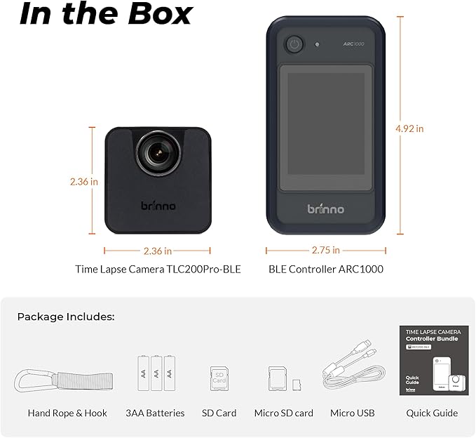 Brinno BCC200-BLE Time Lapse Camera Bundle : 1 X ARC100 + 3 X TLC200PRO-BLE