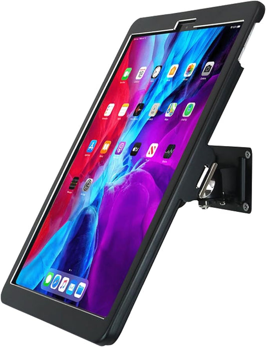 WeSTRUGGLEOn Wall Mount Bracket for 12.9" iPad Pro (6,5,4,3th,Gen.),Excluding 12.9" iPad Pro (1,2th,Gen.),with Anti Theft Security Lock &Key, Rotate Design Arbitrary Adjustment,Metal,(Black)