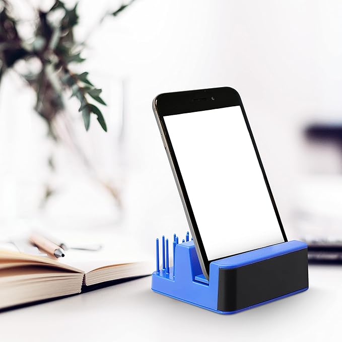 DISCOUNT PROMOS Light Up Logo Phone Stands Set of 10, Bulk Pack - Essential Smartphone Accessory, Perfect for Office and Home - Blue