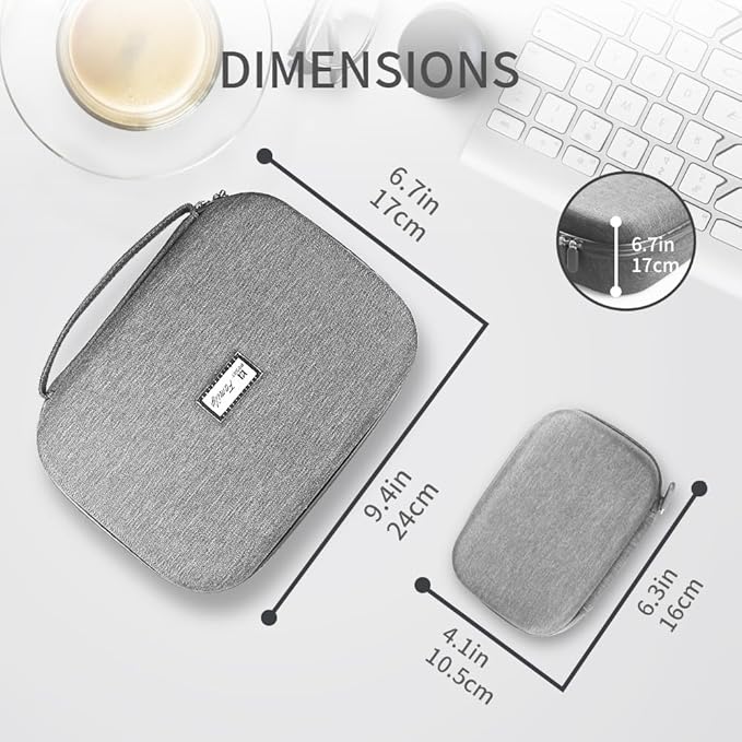 Electronics Organizer Travel Case Waterproof,Multi-Function Cable Storage Bag for Charger Phone Earphone USB Cables,Portable Wire Organizer Pouch for Travel Accessories,Grey