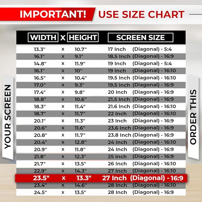 27 Inch 16:9 [2 Pack] Computer Privacy Screen Filter for Monitor - Privacy Shield and Anti-Glare Protector