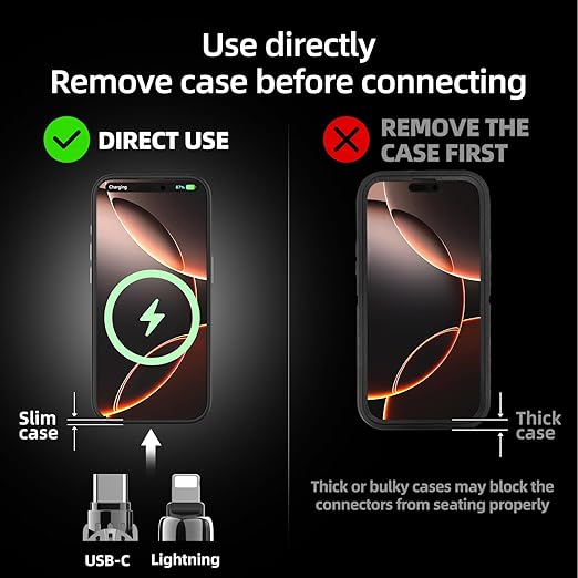 MFish 240W 4-in-1 Universal USB Charging Cable [2 Pack, 6.6ft] – Fast Charger Cord with USB-A, Dual USB-C & Lighting, for iPhone 14/15/16/17 Series, iPad & MacBook & More (2PACK, Black+Red, 6.6Ft)