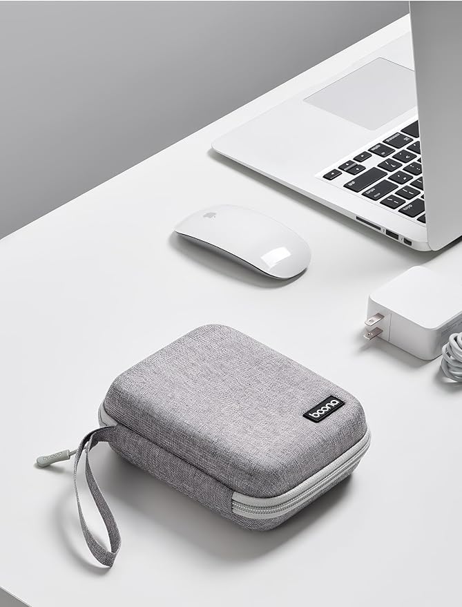 Small Travel Carrying Storage Case, 4.4"x4.4" Charger Organizer, Pouch compatible with MacBook Power Adapter, Laptop Accessories Cables, Cords, USB Drives, Earphones