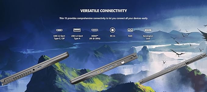 MSI Thin Gaming Laptop, 15.6 inch FHD 144Hz, Intel Core i5-13420H, NVIDIA GeForce RTX 4060, Windows 11 Home, Gray (2025), w/Mouse pad (64GB RAM | 4TB PCIe SSD)