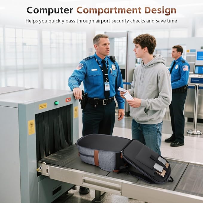 RealCool Laptop Backpack, 31L Travel Backpacks for Women Men, Fits up to 15.6-17 Inch,Water Resistant College Bookbag, for School Business Trip (Gray)