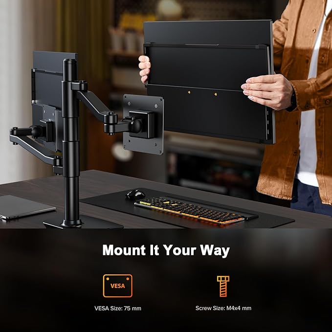 UPERFECT 2.5K 240Hz QLED Portable Monitor, 16" 2560x1600 QHD 100% DCI-P3 400 Nits Portable Gaming Monitor w/Stand & VESA, Adaptive Sync HDMI 2.1 External Screen for Laptop PC Phone Game Console