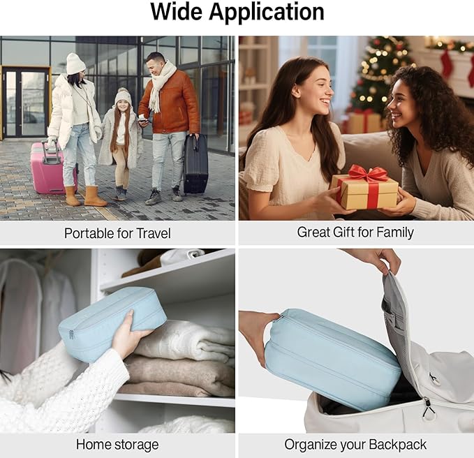 Compression Packing Cubes (Pack of 7), Expandable Luggage Organizer Bags, Hanke Packing Cubes for Travel, Double Zipper Durable Travel Packing Organizers for Suitcase Backpack and Carry-On