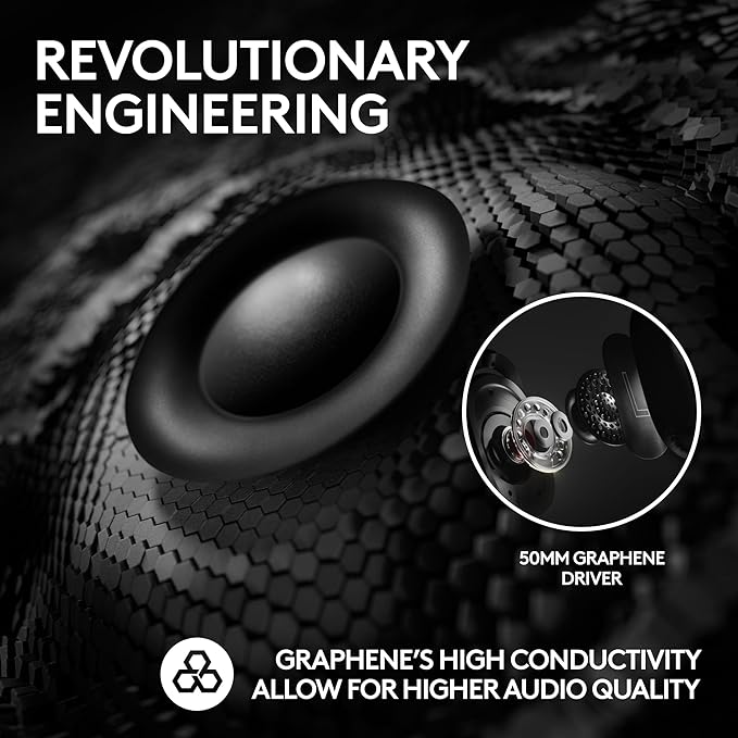 Logitech G PRO X 2 Lightspeed Wireless Gaming Headset: Wireless Gaming Headphones with Mic, 50mm Graphene Drivers, 2.02.0—7.1 Surround, Bluetooth/USB/3.5mm Aux, for PS4/PS5/PC/Nintendo Switch - Black