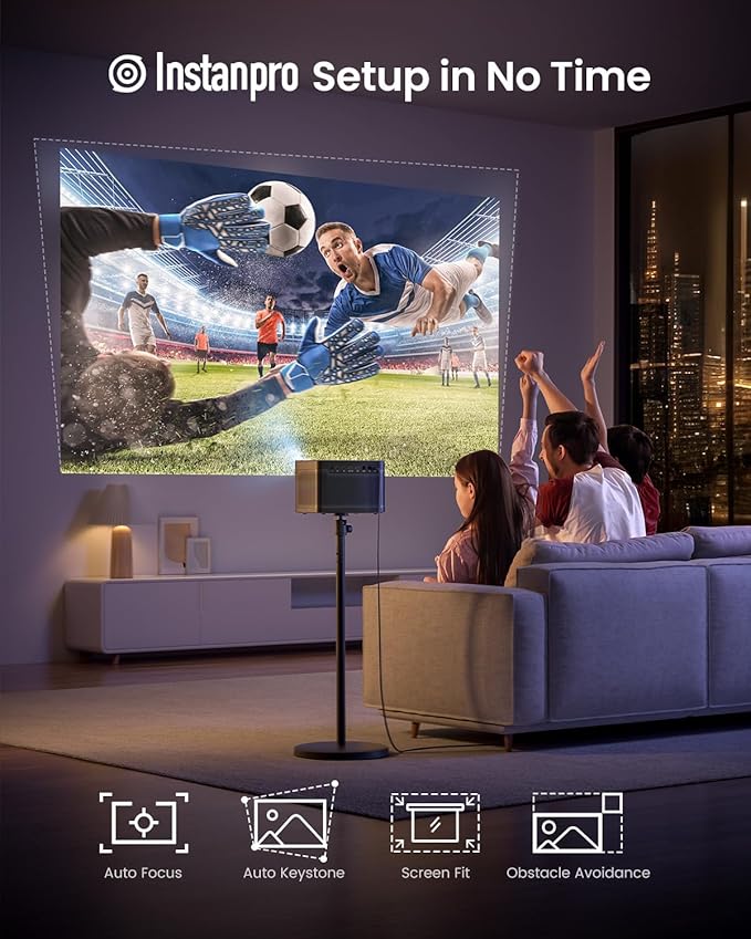 Dangbei DBOX02 Laser Projector 4K GTV, 2450 ISO Lumens, Netflix Officially Licensed, Blu-ray 3D, Home Theater Projector with WiFi and Bluetooth, HDR10+, 200-inch Picture, 2x12W DTS:, Dolby Audio