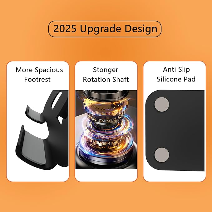 Larger Metal Tablet Stand, Adjustable 360° Rotation Tablet Holder Compatible with 4-16" Tablet Such as iPad Pro, iPad Air, iPad Mini, Tab S10 Ultra, Black