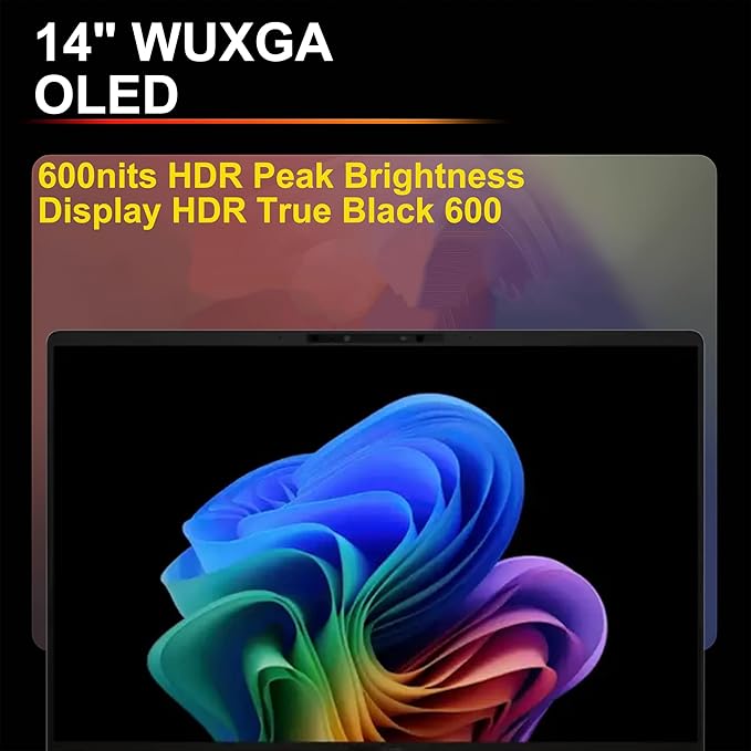 ASUS Zenbook A14 Laptop 14" WUXGA OLED (100% DCI-P3, 600nits HDR) Qualcomm 8-core Snapdragon X Plus (Up to 45 Tops) 16GB RAM 512GB SSD for Creator Business Professional Win11 ICP Hub w/Copilot+ AI