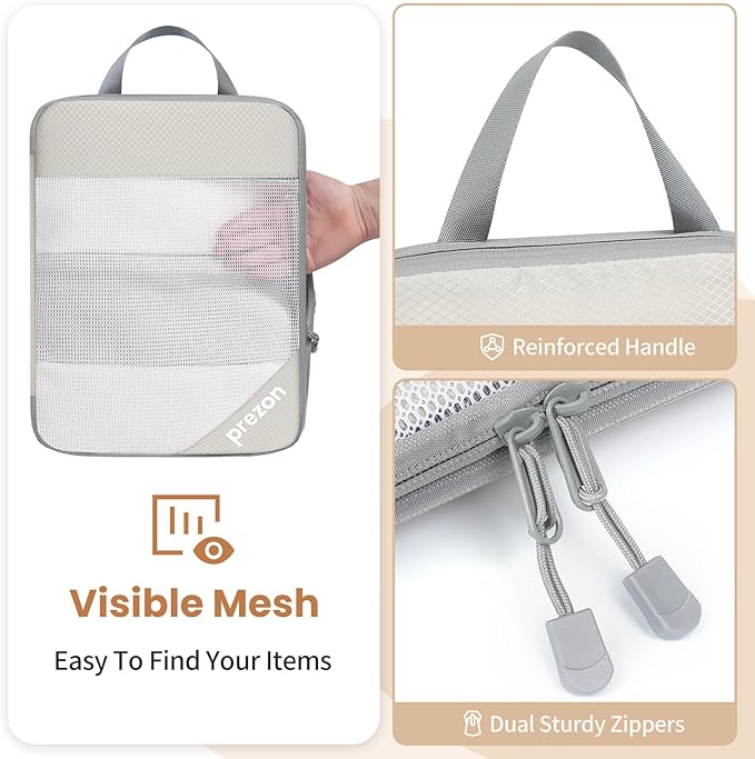 8 Set/6 Set/4 Set Compression Packing Cubes for Travel, Lightweight Vacation Travel Essentials, Travel Accessories for Suitcase Organizer Bags Set, Durable Luggage Organizer