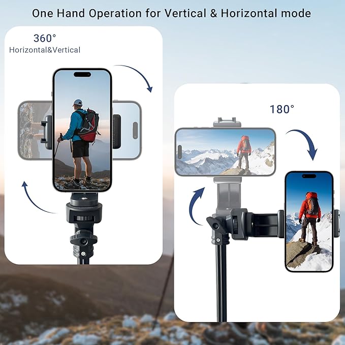 Phone Tripod Stand with Remote Zoom for Video Recording, Vlog Selfie Stick Tripod with Wireless Camera Shutter, Travel Extendable Phone Holder Compatible with iPhone Android Smartphones