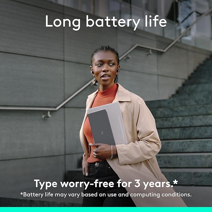 Logitech Keys-to-GO 2 Portable Bluetooth Tablet Keyboard with Built-in Cover, Slim & Compact Wireless Keyboard for Windows, Android, Linux, iPad, iPhone, Mac, Apple TV - Graphite