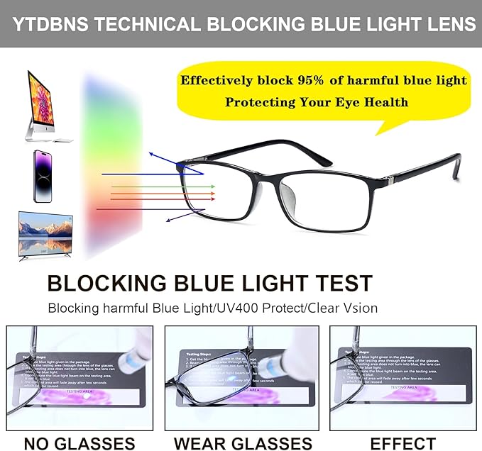 Professional Reading Glasses for Men/Women, Blue Light Blocking Computer Readers with Spring Hinges for Glare and UV Protection