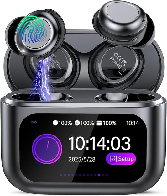 Sleep Earbuds Bluetooth 5.4 in Ear Touch Screen Sleep Headphones, Small Design Mini Sleep Earbuds for Side Sleepers with Sleep Mode, 48H Playtime Sleep Earphones Clear Calls, 5 EQ Modes, Black