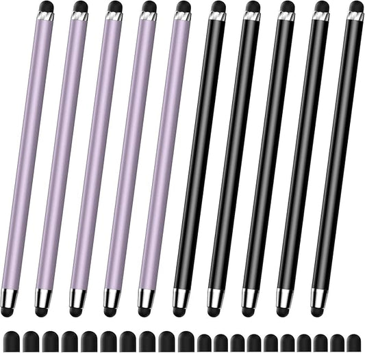 10 PCS Stylus,Stylus Pen for Touchscreen,Stylus 2-in-1 High Sensitivity & Precision Suitable for Touch Screens of iPhone/ipad/Android Tablets(10 Stylus Pen Purple/Black + 20 Tips)