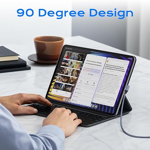 UseBean 20Gbps USB C 3.2 Gen 2 Cable Short 1FT 2Pack, 240W Right Angle USBC Cable with USB to USB C Adapter, 5K/4K Video Type-C Monitor Cord for iPhone 17/17 Air/17 Pro/17 Pro Max/16/15, MacBook