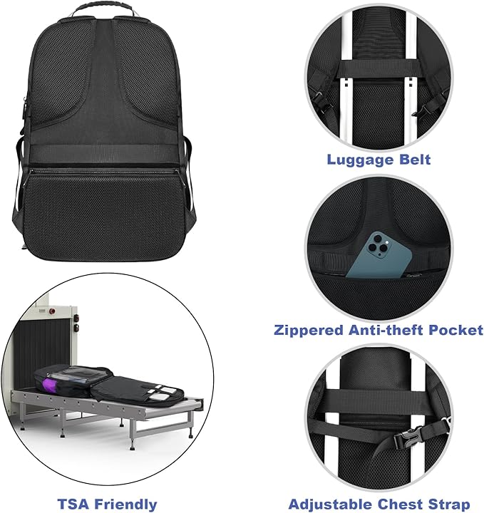 Z-MGKISS Extra Large Laptop Backpack, Water-Resistant 18.4-19 Inch Travel Backpack for Men & Women - Stylish Purple School Bag with USB Charging Port and Multiple Compartments