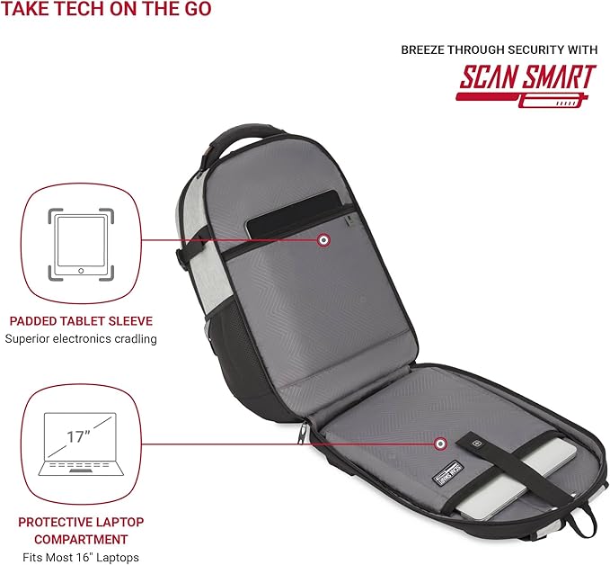 The Travel Tech Pro ScanSmart Laptop Backpack