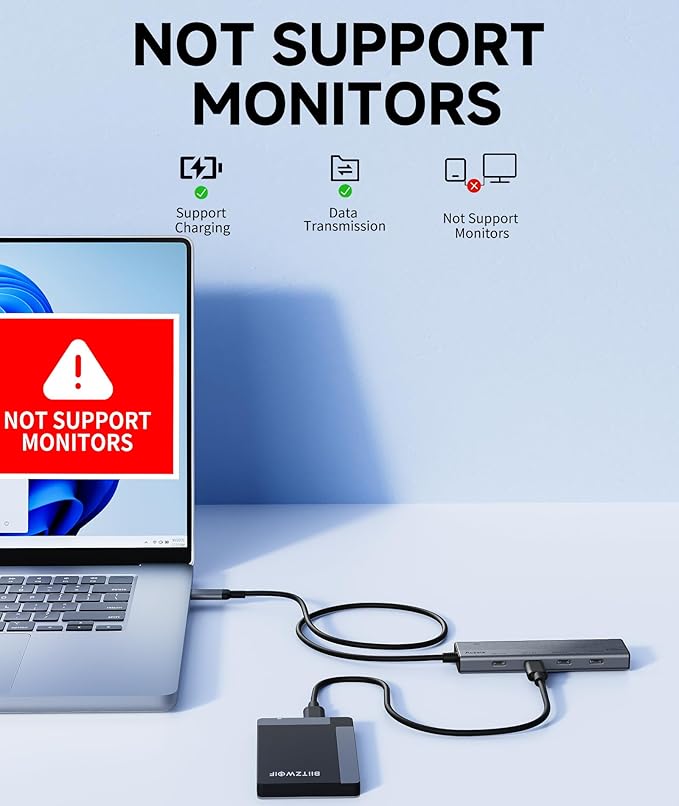 Aceele 10Gbps USB C Hub Splitter with 4*USB-C 3.2, 100W PD Charging Port, USBC to USBC Hub Multiport Adapter for MacBook Pro, iMac, iPad, iPhone 15 Pro and More(Not Support Extend Monitor)