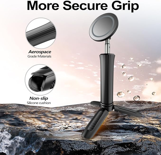 Phone Holder Stand for Desk,Adjustable Phone Holder for Recording,iPhone Stand for Filming,Cell Phone Stand Office Camping Travel Essentials,Detachable Tripod, Magnetic Stand for iPhone,Galaxy