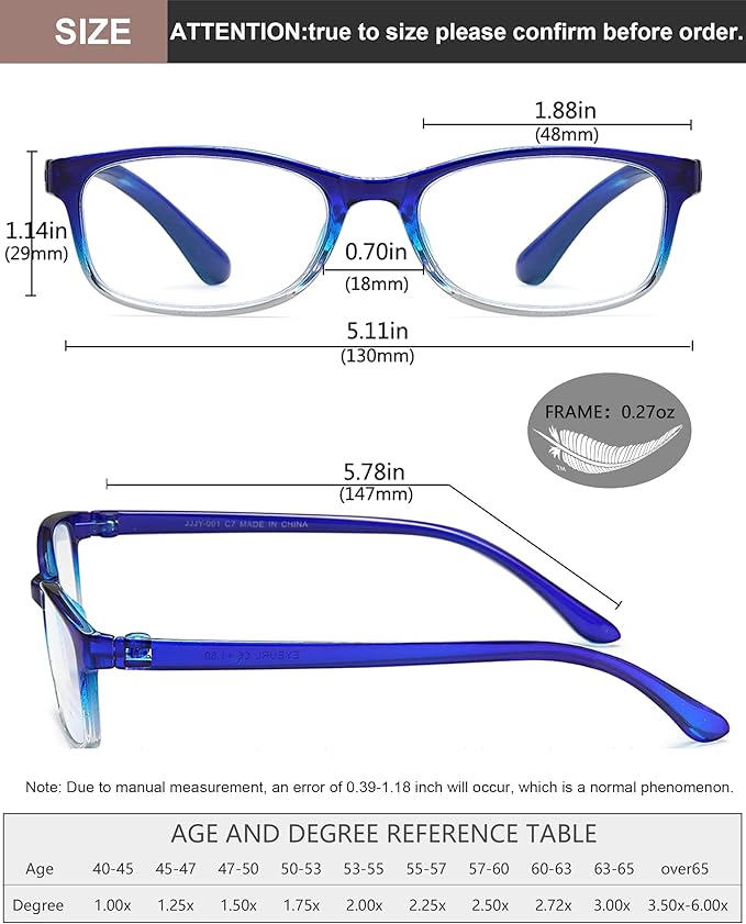 EYEURL 2 Pack Reading Glasses Blue Light Blocking Readers for Women-TR90 Lightweight Computer Reading Glasses Stylish Rectangular Frames Eyeglasses+3.5